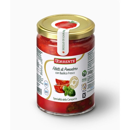 FILETTI DI POMODORO CON BASILICO LA TORRENTE 330 GRS (U)