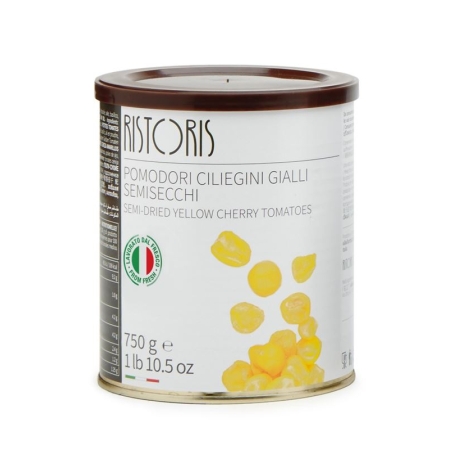 POMODORI CILIEGINI GIALLI SEMISECCHI RISTORIS 750 GRS (U)