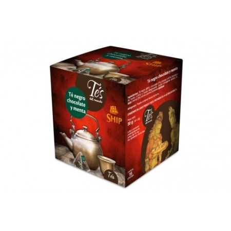 TES DEL MUNDO NEGRO CHOCOLATE MENTA 15 X 2 GRS (U)